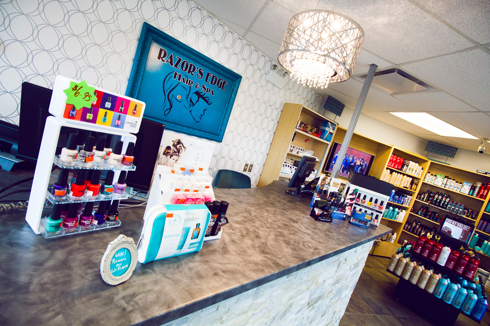 Front retail display at Razor's Edge